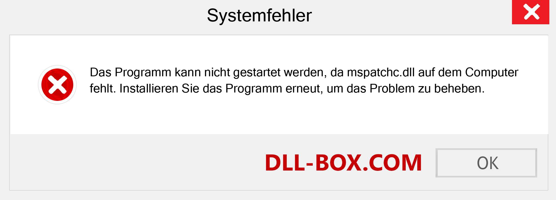 mspatchc.dll-Datei fehlt?. Download für Windows 7, 8, 10 - Fix mspatchc dll Missing Error unter Windows, Fotos, Bildern