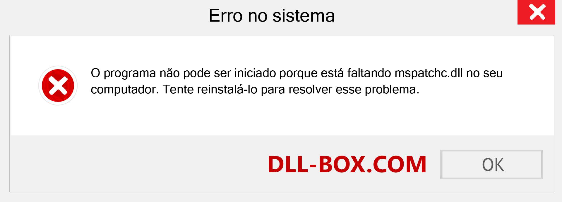 Arquivo mspatchc.dll ausente ?. Download para Windows 7, 8, 10 - Correção de erro ausente mspatchc dll no Windows, fotos, imagens